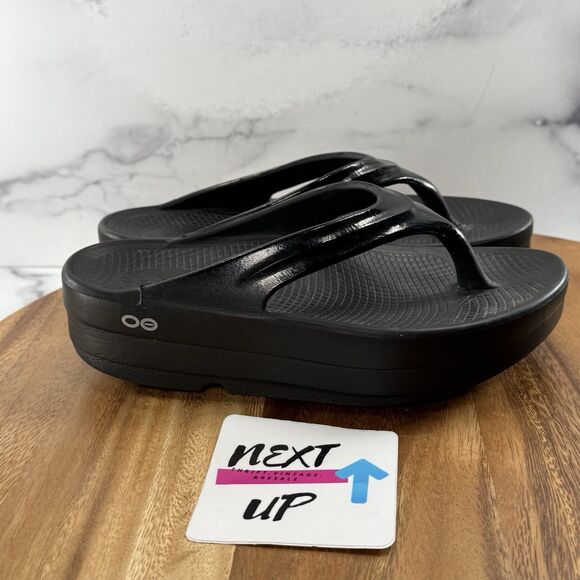 Womens size 6-OOFOS OOmega OOlala Luxe Flip Flop Thong Recovery Sandals - Picture 3 of 9